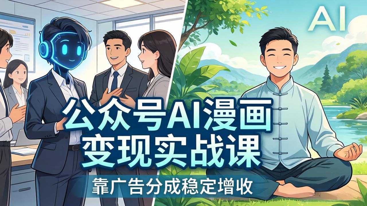 公众号AI漫画变现实战课：星座/职场/养生多赛道+智能体发文，靠广告分成稳定增收-聊项目