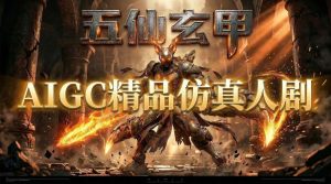 AIGC精品仿真人短剧教学，以五仙玄甲风为例展示保姆级实操教学-聊项目