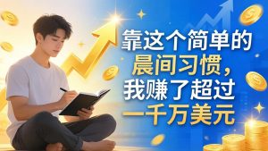 付费文章：靠这个简单的晨间习惯，我赚了超过一千万美元-聊项目