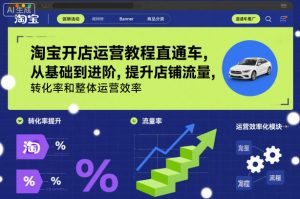 淘宝开店运营教程直通车，从基础到进阶，提升店铺流量，转化率和整体运营效率(更新26年4月10日)-聊项目