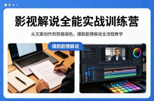影视解说全能实战训练营：从文案创作到剪辑调色，爆款剧情解说全流程教学-聊项目