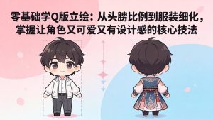 零基础学Q版立绘：从头身比例到服装细化，掌握让角色又可爱又有设计感的核心技法-聊项目