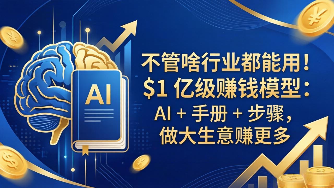 不管啥行业都能用！$1 亿级赚钱模型：AI + 手册 + 步骤，做大生意赚更多-聊项目