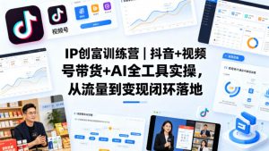 IP创富训练营|抖音+视频号带货+AI全工具实操,从流量到变现闭环落地-聊项目