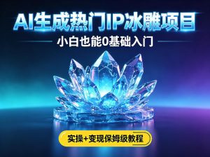 AI生成热门ip冰雕项目,小白也能0基础入门,实操+变现保姆级教程-聊项目