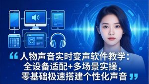 人物声音实时变声软件教学：全设备适配+多场景实操，零基础极速搭建个性化声音-聊项目