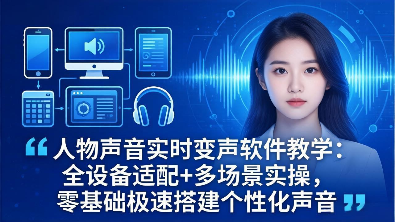 人物声音实时变声软件教学：全设备适配+多场景实操，零基础极速搭建个性化声音-聊项目