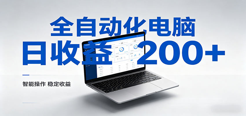 一台电脑全自动化，日收益达200+，个人与团队均可轻松落地-聊项目