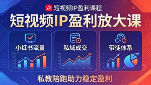 短视频IP盈利放大课:小红书流量+私域成交+带徒体系,私教陪跑助力稳定盈利-聊项目