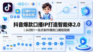 抖音爆款口播IP打造智能体2.0｜从0到1一站式制作爆款口播短视频-聊项目