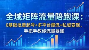 全域矩阵流量陪跑课：0基础批量起号+多平台爆流+私域变现，手把手教你流量暴涨-聊项目