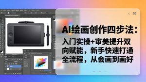 AI绘画创作四步法：入门实操+审美提升双向赋能，新手快速打通全流程，从会画到画好-聊项目
