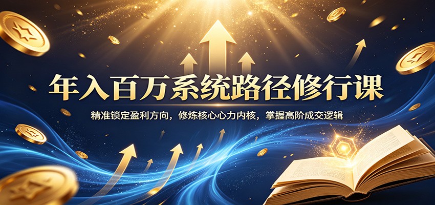 年入百万系统路径修行课：精准锁定盈利方向，修炼核心心力内核，掌握高阶成交逻辑-聊项目