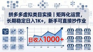 拼多多虚拟类目实操|矩阵化运营,长期稳定日入 1K+,新手可直接抄作业-聊项目