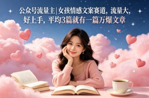 公众号流量主女孩情感文案赛道,流量大,好上手,平均3篇就有一篇万爆文章-聊项目