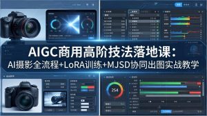 AIGC商用高阶技法落地课:AI摄影全流程+LoRA训练+MJSD协同出图实战教学-聊项目