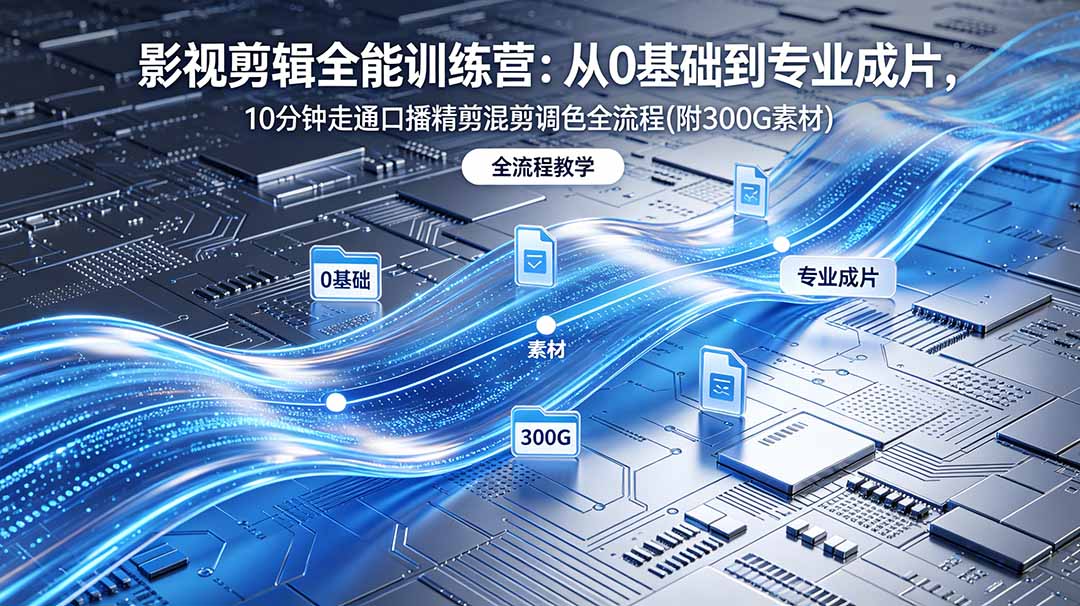 2026影视剪辑全能实战课｜0基础到专业成片，全流程教学，高清带300G素材-聊项目