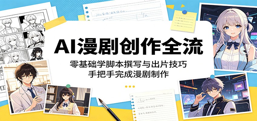 AI漫剧创作全流程：零基础学脚本撰写与出片技巧，手把手完成漫剧制作-聊项目