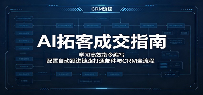 AI拓客成交指南：学习高效指令编写，配置自动跟进链路打通邮件与CRM全流程-聊项目