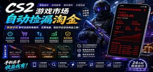 CSGO挂机捡漏项目通过利用游戏饰品交易机制，结合薄凉软件辅助捡漏，实现盈利-聊项目