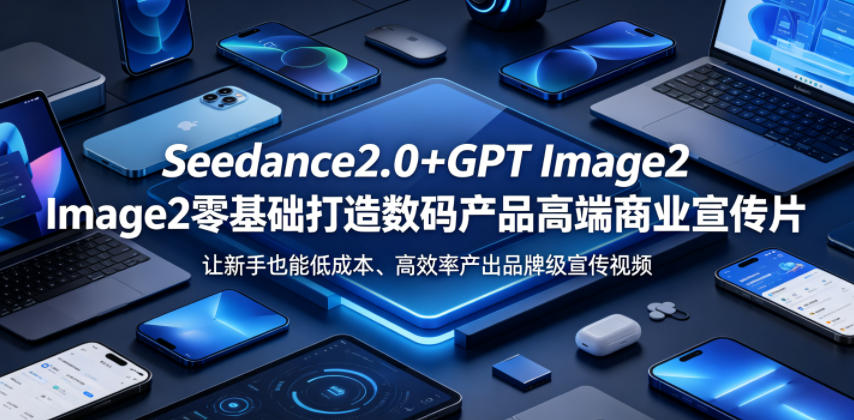 Seedance2.0+GPT Image2零基础打造数码产品高端商业宣传片，让新手也能低成本、高效率产出品牌级宣传视频-聊项目