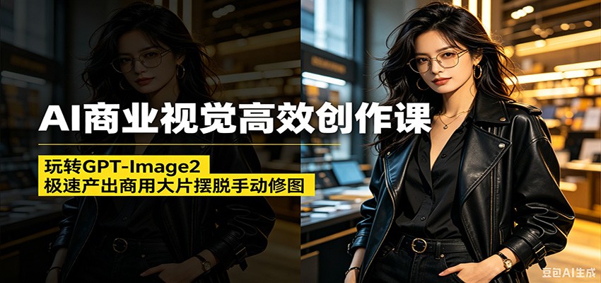 AI商业视觉高效创作课：玩转GPT-Image2，极速产出商用大片摆脱手动修图(更新)-聊项目