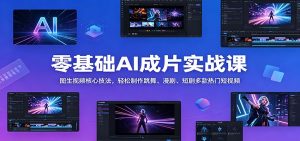 零基础AI成片实战课:图生视频核心技法,轻松制作跳舞、漫剧、短剧多款热门短视频-聊项目