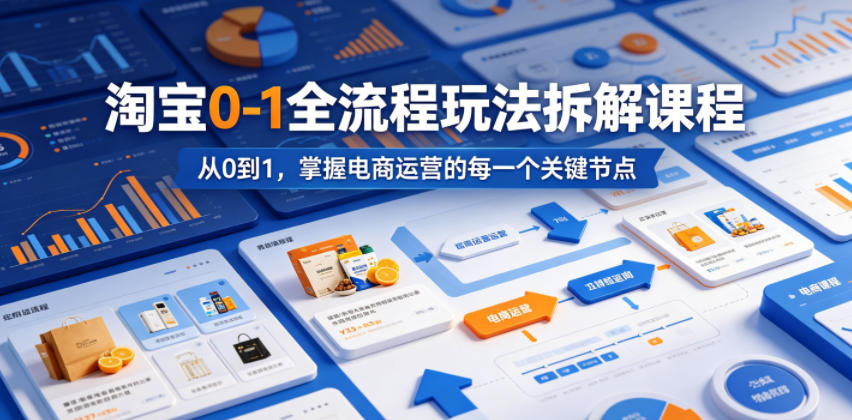 淘宝0-1全流程玩法拆解课程，从0到1，掌握电商运营的每一个关键节点-聊项目