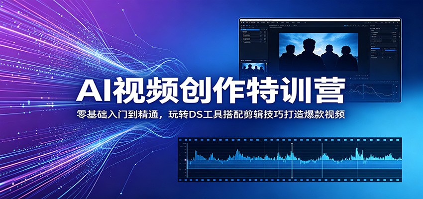AI视频创作特训营：零基础入门到精通，玩转DS工具搭配剪辑技巧打造爆款视频-聊项目