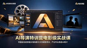 AI导演特训营电影级实战课，零基础也能掌握分镜构图与主流模型用法，产出专业质感AI短片-聊项目