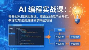 AI编程实战课-第三期-6月更新:零基础从创意到变现,覆盖全品类产品开发,把想法变成赚钱项目-聊项目