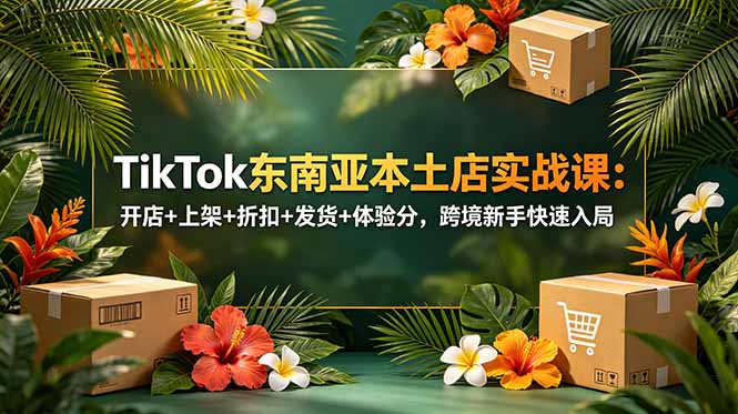 TikTok东南亚本土店实战课：开店+上架+折扣+发货+体验分，跨境新手快速入局-聊项目