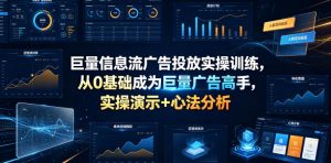 巨量信息流广告投放实操训练，从0基础成为巨量广告高手，实操演示+心法分析-聊项目