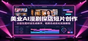 美业AI漫剧探店短片创作：分层生图对话生成教学，视频合成优化实操教程-聊项目