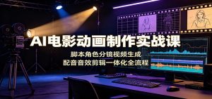 AI电影动画制作实战课:脚本角色分镜视频生成,配音音效剪辑一体化全流程-聊项目