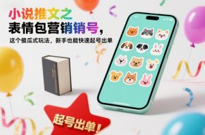 小说推文之表情包营销号，这个傻瓜式玩法，新手也能快速起号出单-聊项目