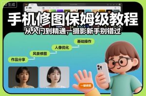 手机修图保姆级教程，从入门到精通，摄影新手别错过-聊项目