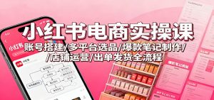 小红书电商实操课：账号搭建/多平台选品/爆款笔记制作/店铺运营/出单发货全流程-聊项目