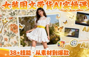 女装图文带货的AI实操课，覆盖38个实用技能，快速提升素材制作效率-聊项目
