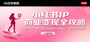 小红书IP商业变现全攻略:定位跃迁+爆款流量+私域裂变+直播转化,高利润闭环搭建-聊项目