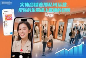 实体店铺直播私域运营,帮你的生意插上直播的翅膀-聊项目