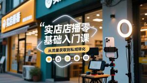 实体店播零基础入门课,实体店+短视频+直播+微信生态+私域社群,从流量获取到私域转化-聊项目