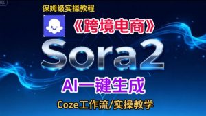 Sora2生成《跨境电商》英文短视频,实操搭建教学课,通俗易懂,包教包会-聊项目
