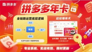 拼多多年卡,拼多多全链路运营底层逻辑,超级爆单术【更新12月】-聊项目