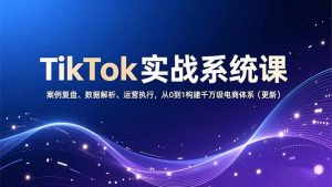 TikTok实战系统课,案例复盘、数据解析、运营执行,从0到1构建千万级电商体系(更新-聊项目