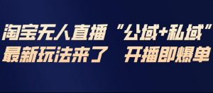 淘宝无人直播完整教程,公试+私域,最新玩法来了,开播即爆单-聊项目