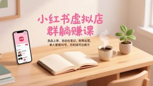小红书虚拟店群躺赚课,选品上架、自动化笔记、矩阵运营,单人管理30号,月利润可达数万-聊项目