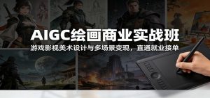 AIGC绘画商业实战班:游戏影视美术设计与多场景变现,直通就业接单-聊项目